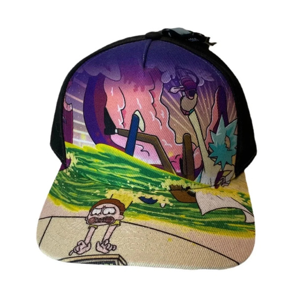 BIOWORLD Adult Swim Rick And Morty Cap Adjustble SnapBack Graphic Hat - Picture 1 of 12